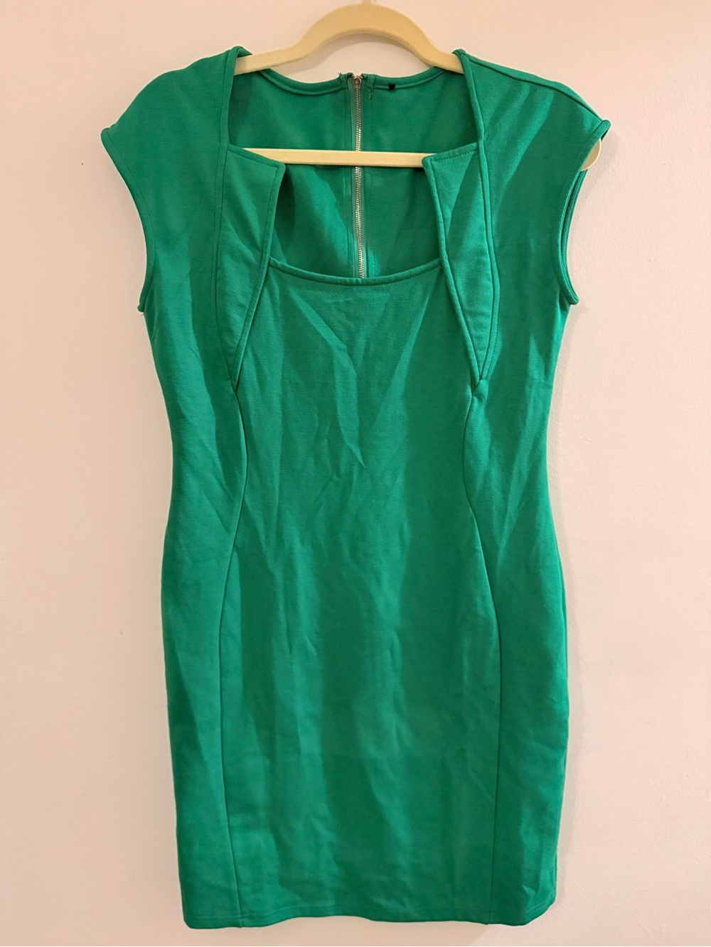 Source Unknown Emerald Green Cap Sleeve Sheath Dress